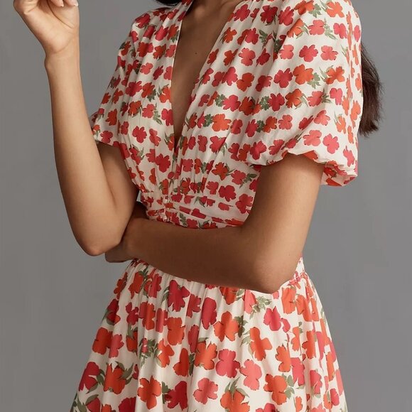 Anthropologie The Katerina Button-Front Dress Maxi Poppy Floral Plus Size 2X NWT - Picture 4 of 6